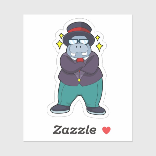 Adesivo Hippo como Noivo com Terno.PNG (Folha)