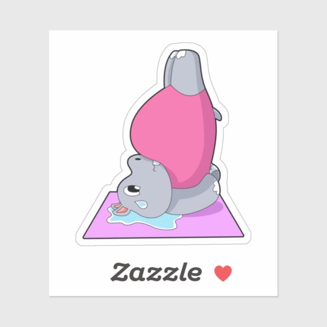 Adesivo Hippo na Malhação Yoga (Folha)