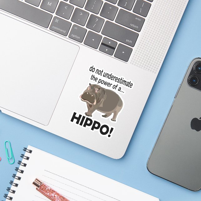 Adesivo Hippopotamus Animal Funny Hippo (Notebook com iPhone)