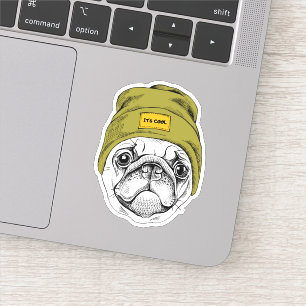 Adesivo Hipster Pug  É Legal