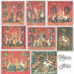 Adesivo HISTÓRIAS da SENHORA E do UNICÓRNIO, animais,