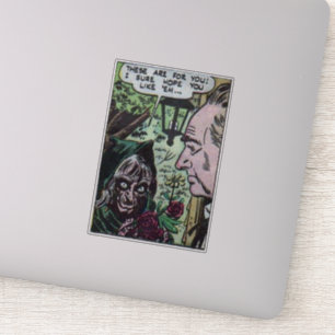 Adesivo histórias em quadrinhos de colheita horrorosas pa