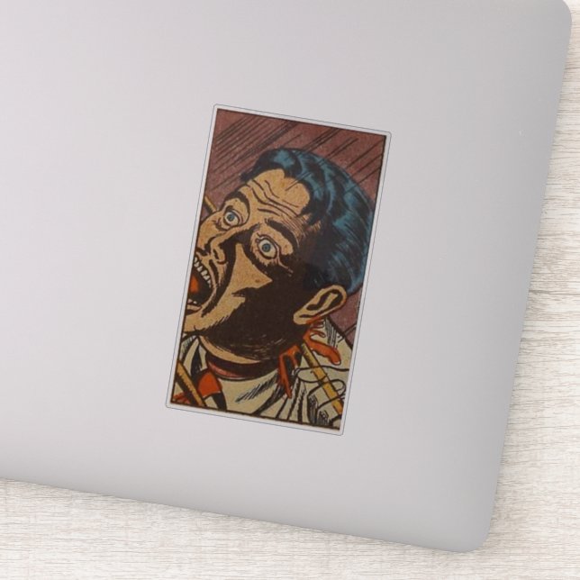 Adesivo histórias em quadrinhos de horror da idade do Ouro (Detalhe)