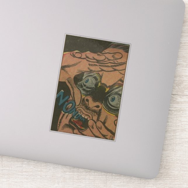 Adesivo histórias em quadrinhos de terror com a idade do O (Detalhe)