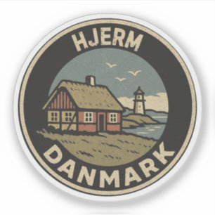 Adesivo Hjerm, Dinamarca Danmark