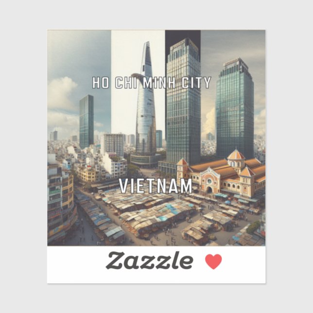 Adesivo Ho Chi Minh Cidade Vietnã Vinil de 3 Polegadas (Folha)