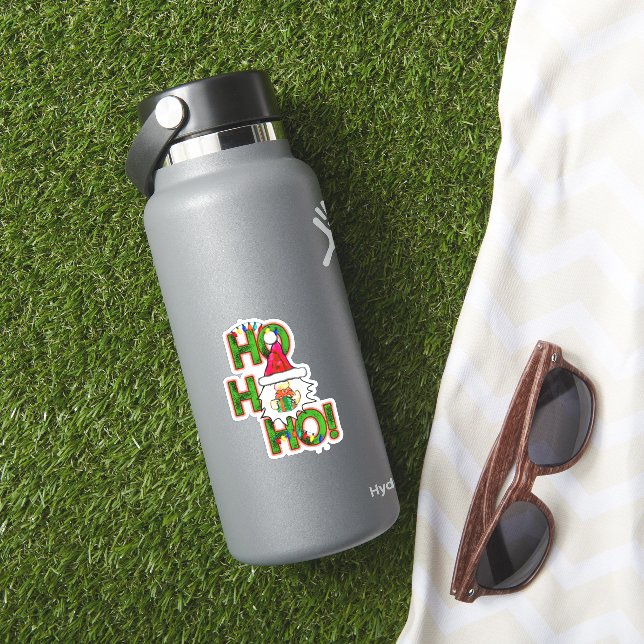 Adesivo Ho Ho Gnomo Papais noeis de Natal Kisscut Sticker (HydroFlask Insitu)