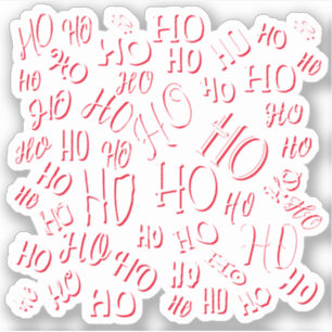Adesivo HO HO Padrão de texto de Natal branco verde