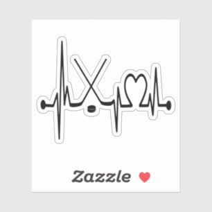 Adesivo Hockey Heartbeat