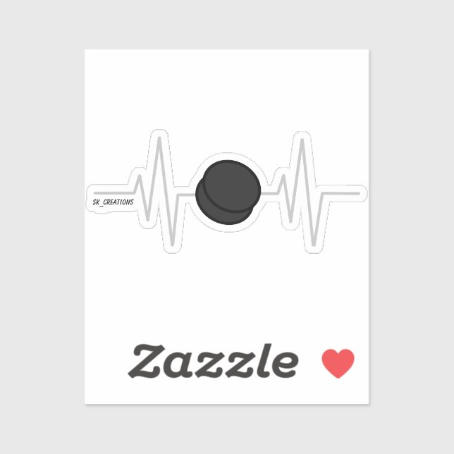 Adesivo Hockey Heartbeat (Folha)