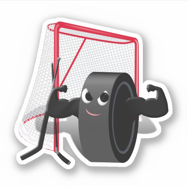 Adesivo Hockey Puck and Goal Net Sports (Frente)