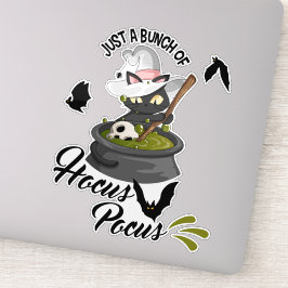 Adesivo Hocus Pocus Cat Brewing Potion Cauldron Magic