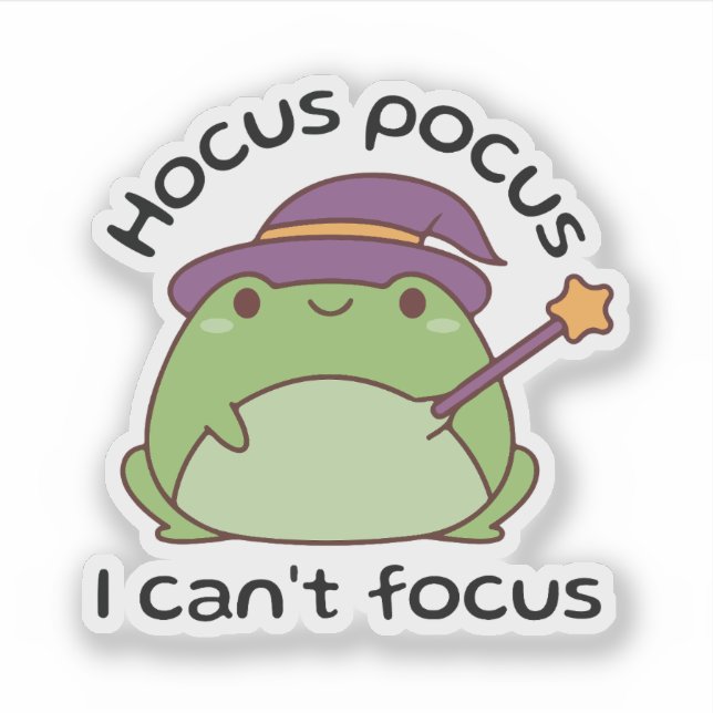 Adesivo Hocus Pocus I Can’t Focus Frog (Frente)