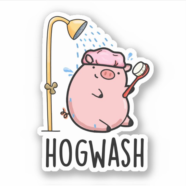Adesivo Hogwash Funny Pig Pun (Frente)