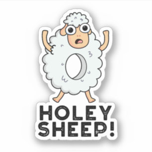 Adesivo Holey Sheep Cute Animal Pun Sticker