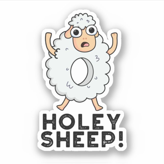 Adesivo Holey Sheep Funny Animal Pun (Frente)
