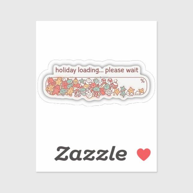 Adesivo Holiday Loading Progress Bar Cute Christmas Vinyl (Folha)