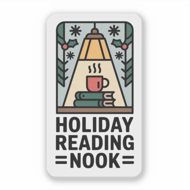 Adesivo Holiday Reading Nook - Cozy Winter Book (Frente)