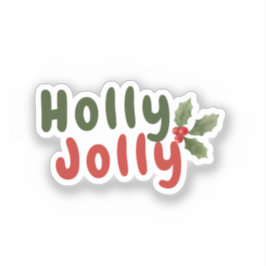 Adesivo Holly Jolly - Festa Festiva de Férias com Ícone Ho