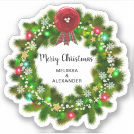 Adesivo Holly Wreath Branch Merry Envelope de Natal
