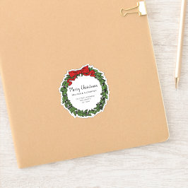 Adesivo Holly Wreath Branch Merry Envelope de Natal