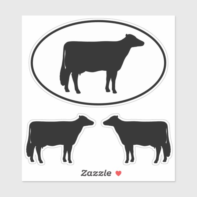 Adesivo Holstein Cow Silhouettes Vinil Sticker (Folha)