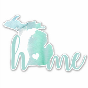 Adesivo Home Michigan Watercolor Silhouette State
