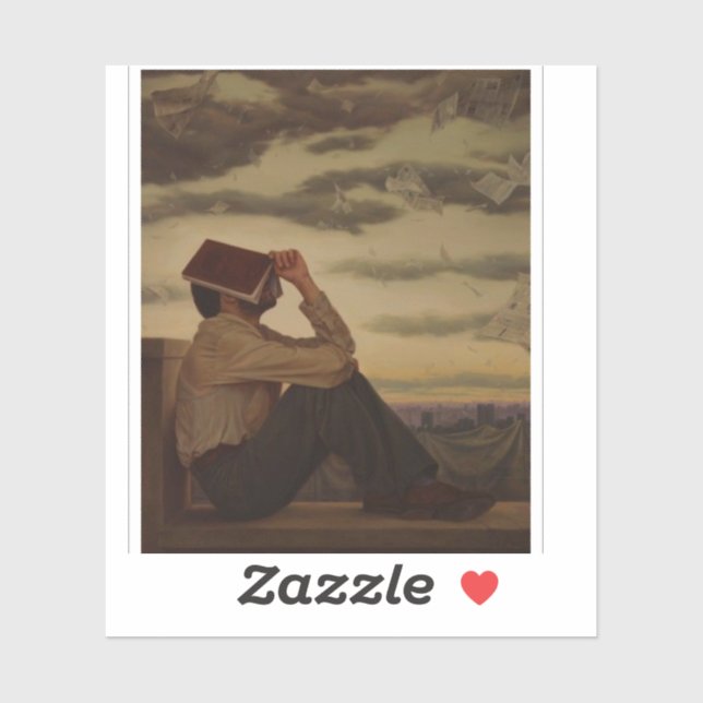 Adesivo Homem com Livro no Sunset (Folha)