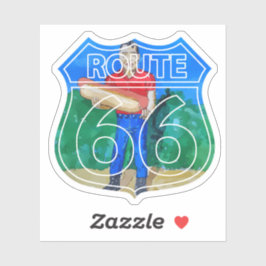 Adesivo Homem de Cachorro Quente Paul Bunyon na rota 66