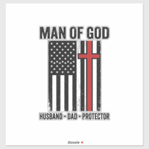 Adesivo Homem de Deus Cruz Patriótica Camisa Cristã Design
