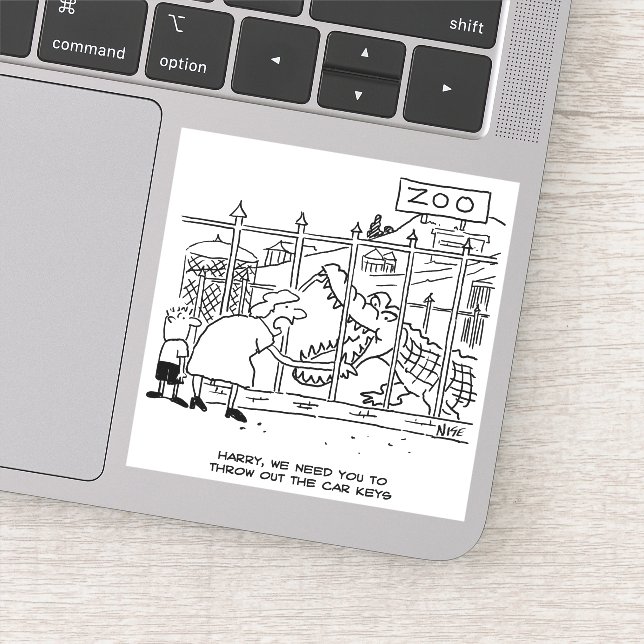 Adesivo Homem engolido por desenho animado de crocodilo (Detalhe)