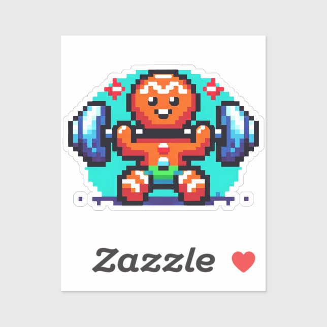 Adesivo Homem Forte de Gingerpão - Feriado Engraçado de Ar (Folha)