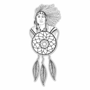 Adesivo Homem Indígena Indígena Indígena Arte de Captura d