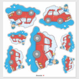 Adesivo Homem Lavando Carro