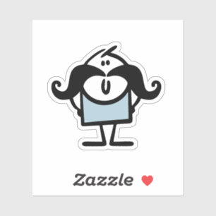 Adesivo Homem-palito engraçado com bigode