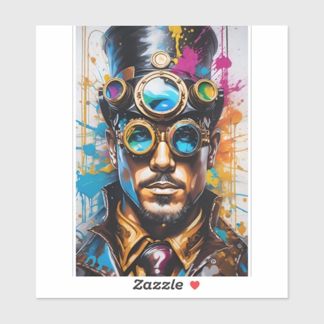 Adesivo Homem Retrato Vinil Decal (Folha)