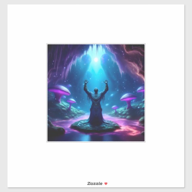 Adesivo Homem Sagrado Na Caverna Tem Braços Levantados Par (Folha)