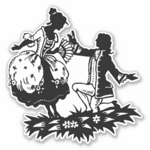 Adesivo Homem Vitoriano Propondo Arte Silhueta Mulher