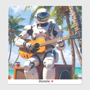 Adesivo Honda asimo nasa robonaut automaton tocando gui...