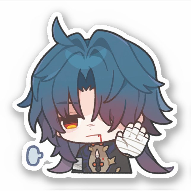 Adesivo Honkai Star Rail Chibi Blade Eu sou Fine Sticker (Frente)