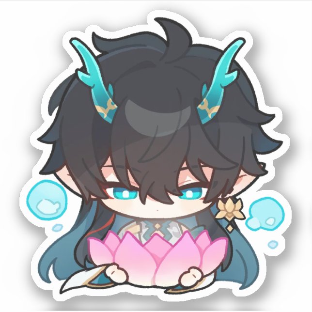 Adesivo Honkai Star Rail Chibi Dan Heng IL Lotus Sticker (Frente)