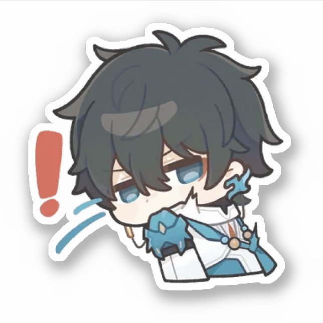 Adesivo Honkai Star Rail Chibi Dan Heng Surprise Sticker (Frente)