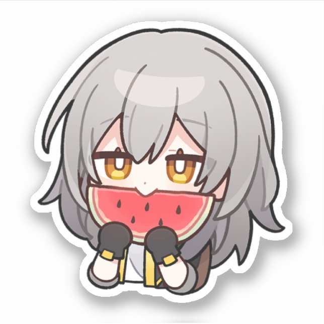 Adesivo Honkai Star Rail Chibi Stelle Watermelon Sticker (Frente)