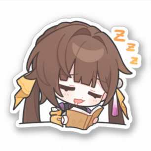 Adesivo Honkai Star Rail Chibi Sushang Estudando Sticker