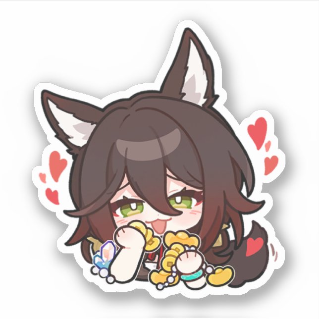 Adesivo Honkai Star Rail Chibi Tingyun Sticker (Frente)