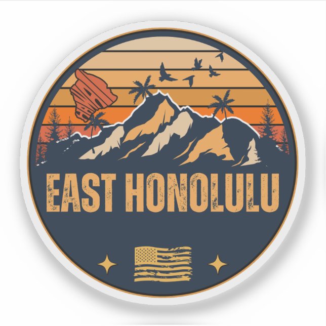 Adesivo Honolulu Oriental, Havaí (Frente)
