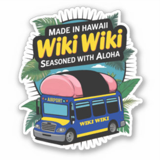 Adesivo Honolulu Wiki-Wiki Shuttle Bus Sticker