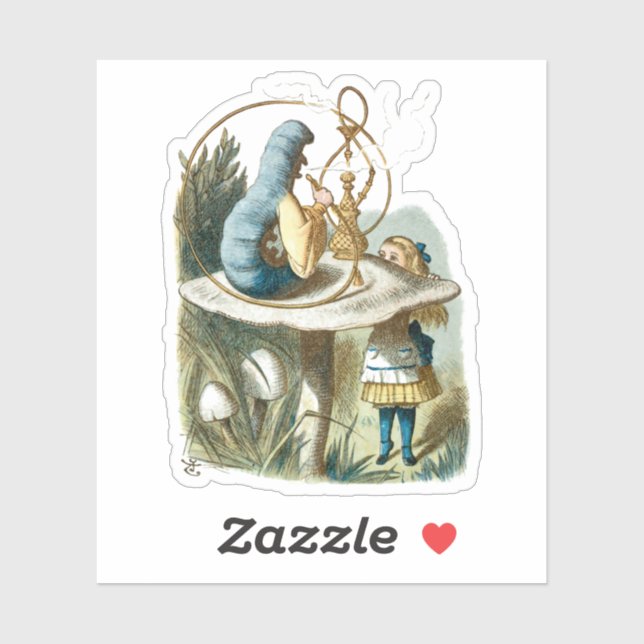 Adesivo Hookah Fumando Lagarta em Cogumelo (Folha)