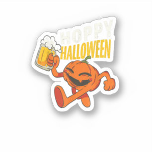Adesivo Hoppy Halloween Beer Bebendo Pumpkin Halloween