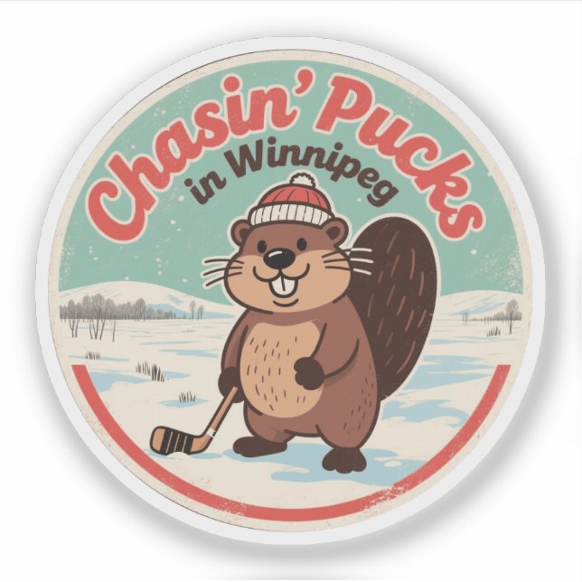 Adesivo Hóquei Retro Winnipeg Beaver (Frente)